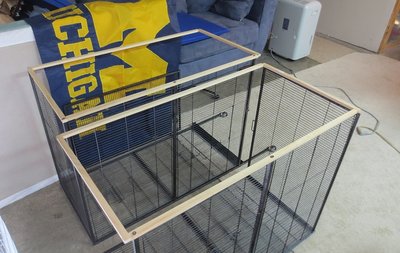 Framed each half with wood to attach the center of the cage together..jpg