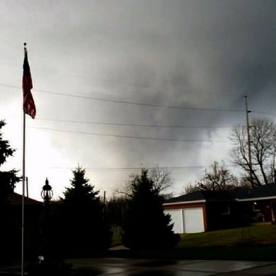 This was the last picture a neighbor took before heading to the basement. Our house is pictured.